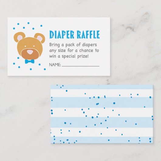 Blue Beer Luier Raffle Ticket Informatiekaartje (Voorkant / Achterkant)