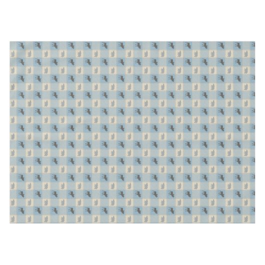 Blue Beer Moose Cabin Patroon Tafelkleed (Voorkant (Horizontaal))