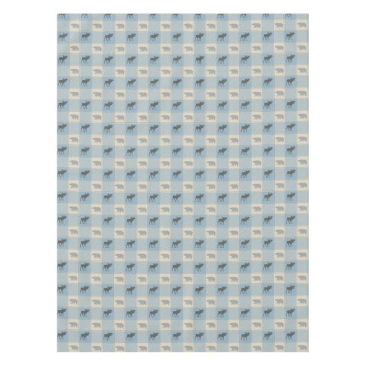 Blue Beer Moose Cabin Patroon Tafelkleed (Voorkant)