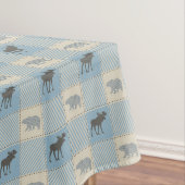 Blue Beer Moose Cabin Patroon Tafelkleed (Voorbeeld)