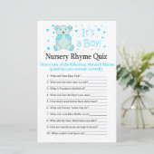 Blue beer Nursery Rhyme Quiz baby shower game (Staand voorkant)