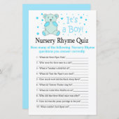 Blue beer Nursery Rhyme Quiz baby shower game (Voorkant / Achterkant)
