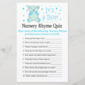 Blue beer Nursery Rhyme Quiz baby shower game (Voorkant)