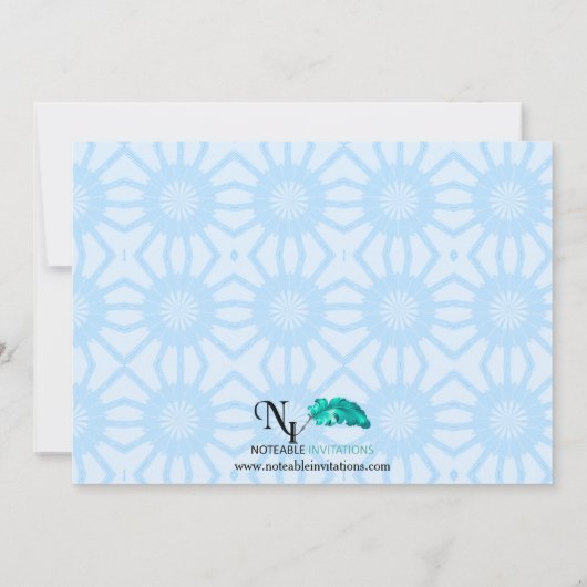 Blue Beer Retro Flowers Baby shower Uitnodiging (Achterkant)