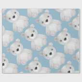 Blue Beer Waterverf Boy Baby shower Cadeaupapier (Vlak)