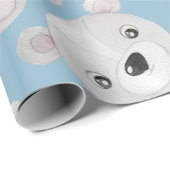 Blue Beer Waterverf Boy Baby shower Cadeaupapier (Rol Hoek)