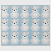 Blue Beer Waterverf Boy Baby shower Wrapping Pape Cadeaupapier (Vlak)