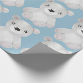 Blue Beer Waterverf Boy Baby shower Wrapping Pape Cadeaupapier (Hoek)