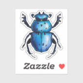 Blue Beetle Art Entomology Insect Sticker (Vel)