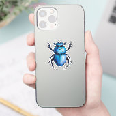 Blue Beetle Art Entomology Insect Sticker (Telefoon)