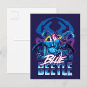 Blue Beetle Retrowave City zonsondergang Briefkaart (Voorkant / Achterkant)