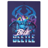 Blue Beetle Retrowave City zonsondergang Klembord (Achterkant)