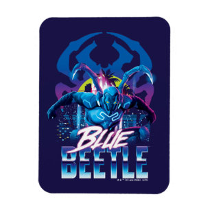 Blue Beetle Retrowave City zonsondergang Magneet