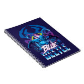 Blue Beetle Retrowave City zonsondergang Notitieboek (Rechterzijde)