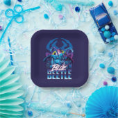 Blue Beetle Retrowave City zonsondergang Papieren Bordje (Feest)