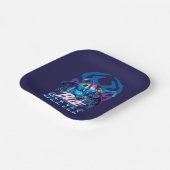 Blue Beetle Retrowave City zonsondergang Papieren Bordje (Gebogen)