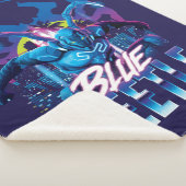 Blue Beetle Retrowave City zonsondergang Sherpa Deken (3/4)