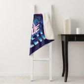 Blue Beetle Retrowave City zonsondergang Sherpa Deken (In situ)