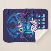 Blue Beetle Retrowave City zonsondergang Sherpa Deken (Voorkant (horizontaal))
