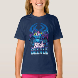 Blue Beetle Retrowave City zonsondergang T-shirt