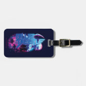 Blue Beetle Retrowave Stadslampjes Bagagelabel (Voorkant horizontaal)