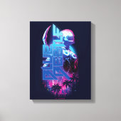 Blue Beetle Retrowave Stadslampjes Canvas Afdruk (Voorkant)