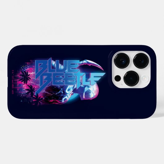 Blue Beetle Retrowave Stadslampjes Case-Mate iPhone Case (Achterkant (horizontaal))