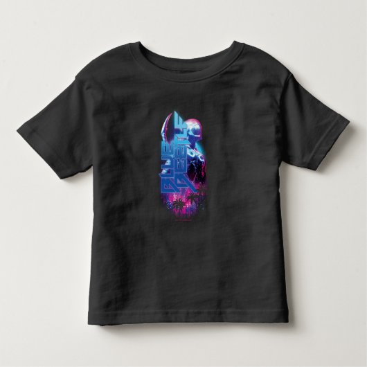 Blue Beetle Retrowave Stadslampjes Kinder Shirts (Voorkant)