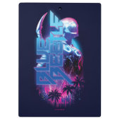 Blue Beetle Retrowave Stadslampjes Klembord (Achterkant)