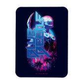 Blue Beetle Retrowave Stadslampjes Magneet (Verticaal)