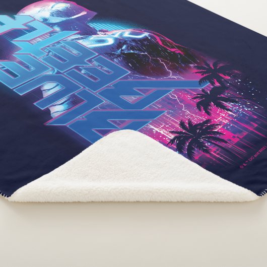 Blue Beetle Retrowave Stadslampjes Sherpa Deken (3/4)
