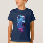 Blue Beetle Retrowave Stadslampjes T-shirt (Voorkant)