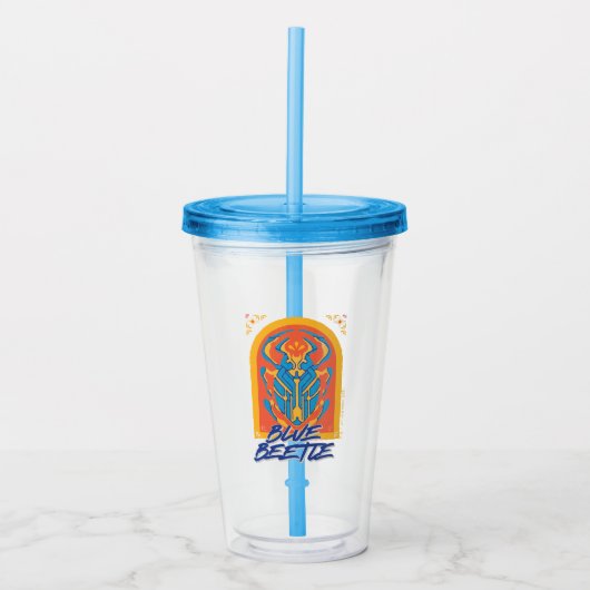 Blue Beetle Scarab Talavera Graphic Acryl Drinkbeker (Voorkant)