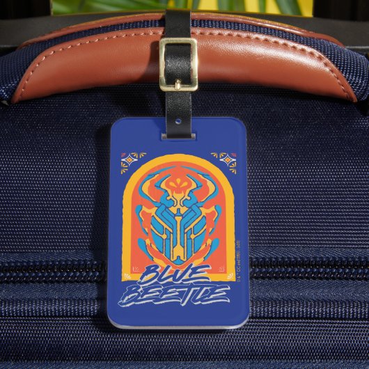 Blue Beetle Scarab Talavera Graphic Bagagelabel (Voorkant Insitu 2)