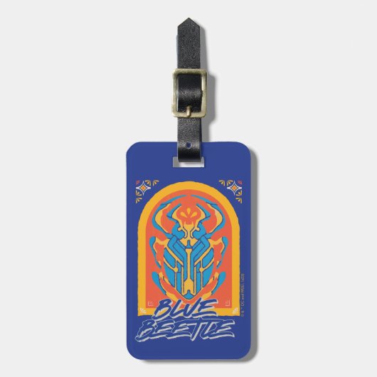 Blue Beetle Scarab Talavera Graphic Bagagelabel (Voorkant verticaal)
