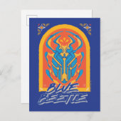 Blue Beetle Scarab Talavera Graphic Briefkaart (Voorkant / Achterkant)