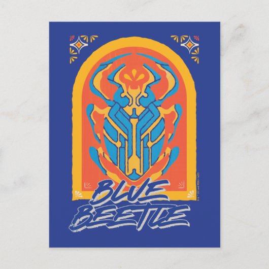 Blue Beetle Scarab Talavera Graphic Briefkaart (Voorkant)