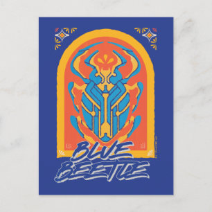 Blue Beetle Scarab Talavera Graphic Briefkaart