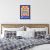 Blue Beetle Scarab Talavera Graphic Canvas Afdruk (Insitu (Slaapkamer))