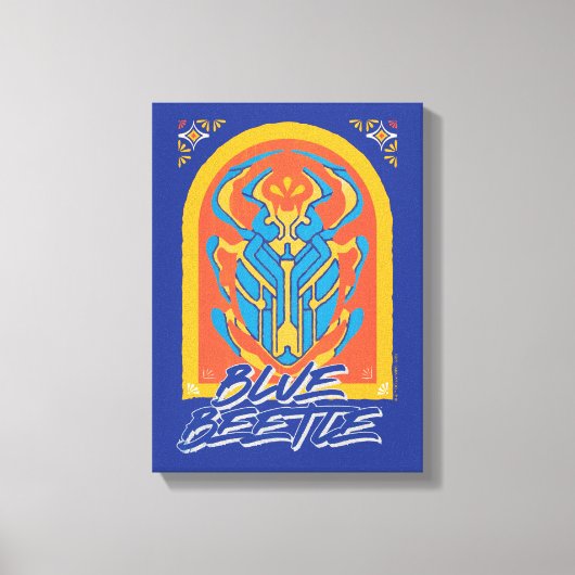 Blue Beetle Scarab Talavera Graphic Canvas Afdruk (Voorkant)