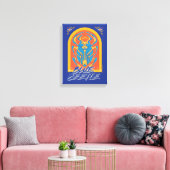 Blue Beetle Scarab Talavera Graphic Canvas Afdruk (Insitu (Woonkamer))