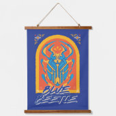 Blue Beetle Scarab Talavera Graphic Hangend Wandkleed (Voorkant)