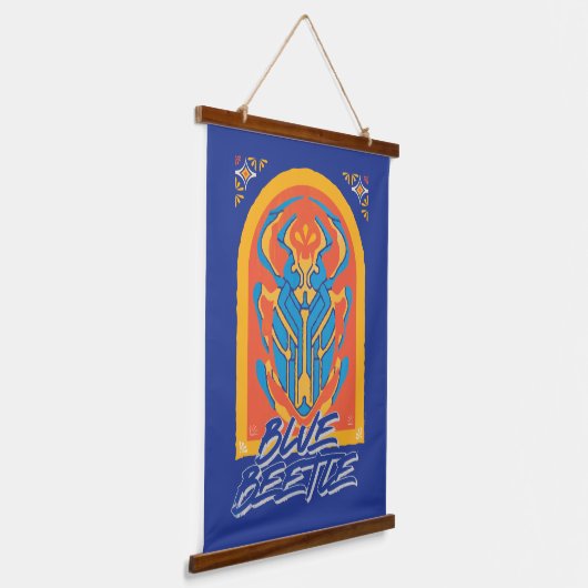 Blue Beetle Scarab Talavera Graphic Hangend Wandkleed (Gebogen)