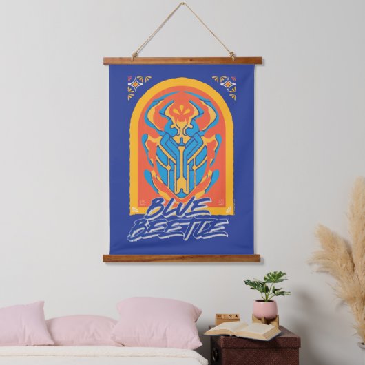 Blue Beetle Scarab Talavera Graphic Hangend Wandkleed (Slaapkamer)