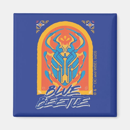 Blue Beetle Scarab Talavera Graphic Magneet (Voorkant)