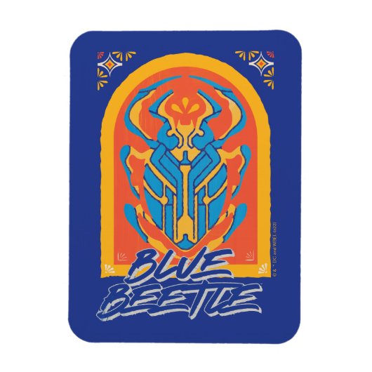 Blue Beetle Scarab Talavera Graphic Magneet (Verticaal)