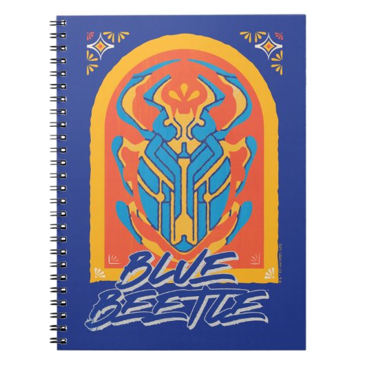 Blue Beetle Scarab Talavera Graphic Notitieboek (Voorkant)