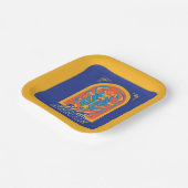 Blue Beetle Scarab Talavera Graphic Papieren Bordje (Gebogen)