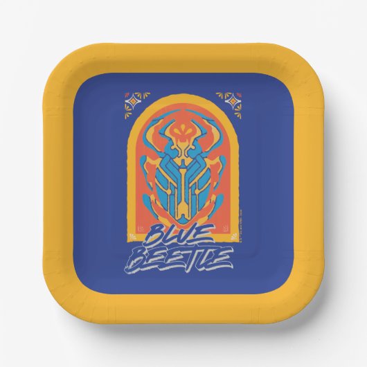 Blue Beetle Scarab Talavera Graphic Papieren Bordje (Voorkant)
