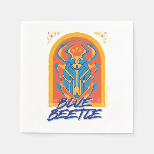 Blue Beetle Scarab Talavera Graphic Servet (Voorkant)